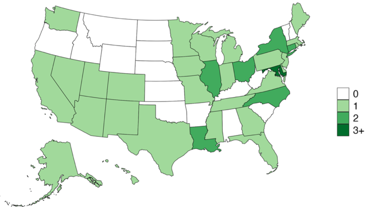 US green bank map